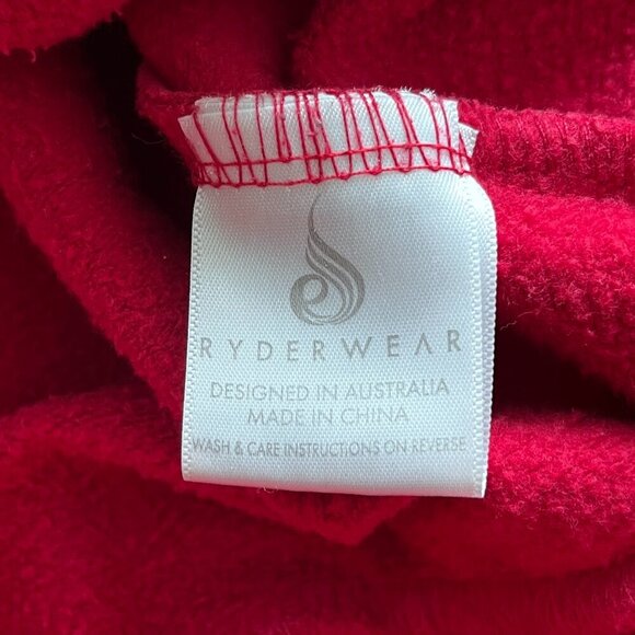 Ryderwear Red Crop Pullover Sweatshirt Gym Fitness Hoodie Athleisure Athletic - Picture 3 of 6